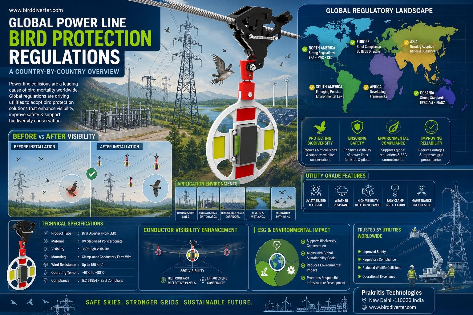 Global Power Line Bird Protection Regulations — A Country-by-Country Overview