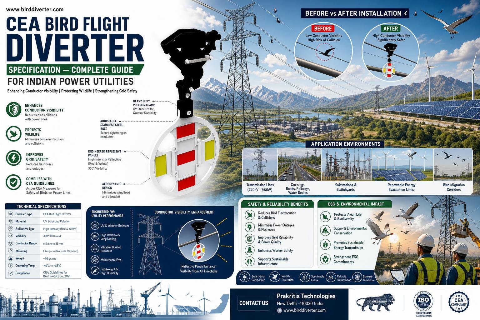 Comprehensive Guide to CEA Bird Flight Diverter Specifications for Indian Utilities