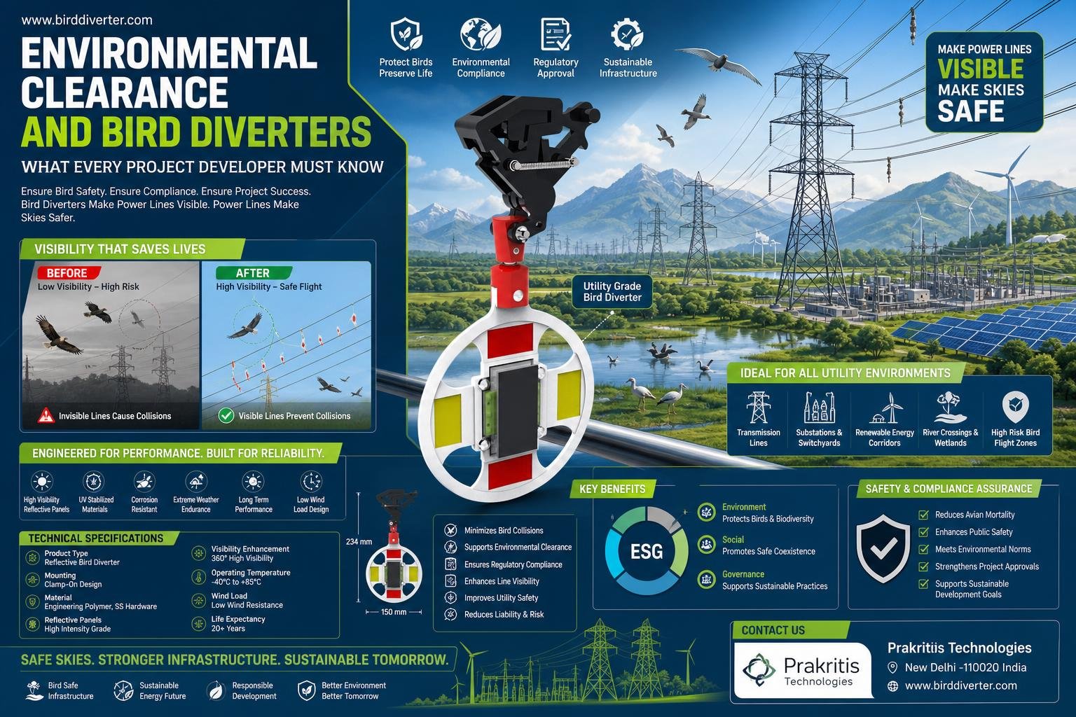 Environmental Clearance and Bird Diverters — What Every Project Developer Must Know