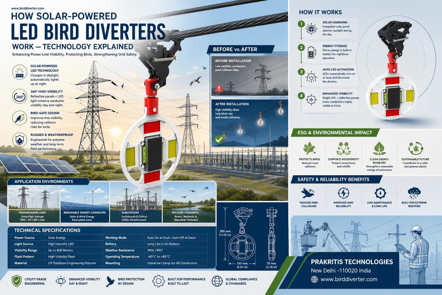 Understanding the Mechanics of Solar-Powered LED Bird Diverters for Utility Infrastructure