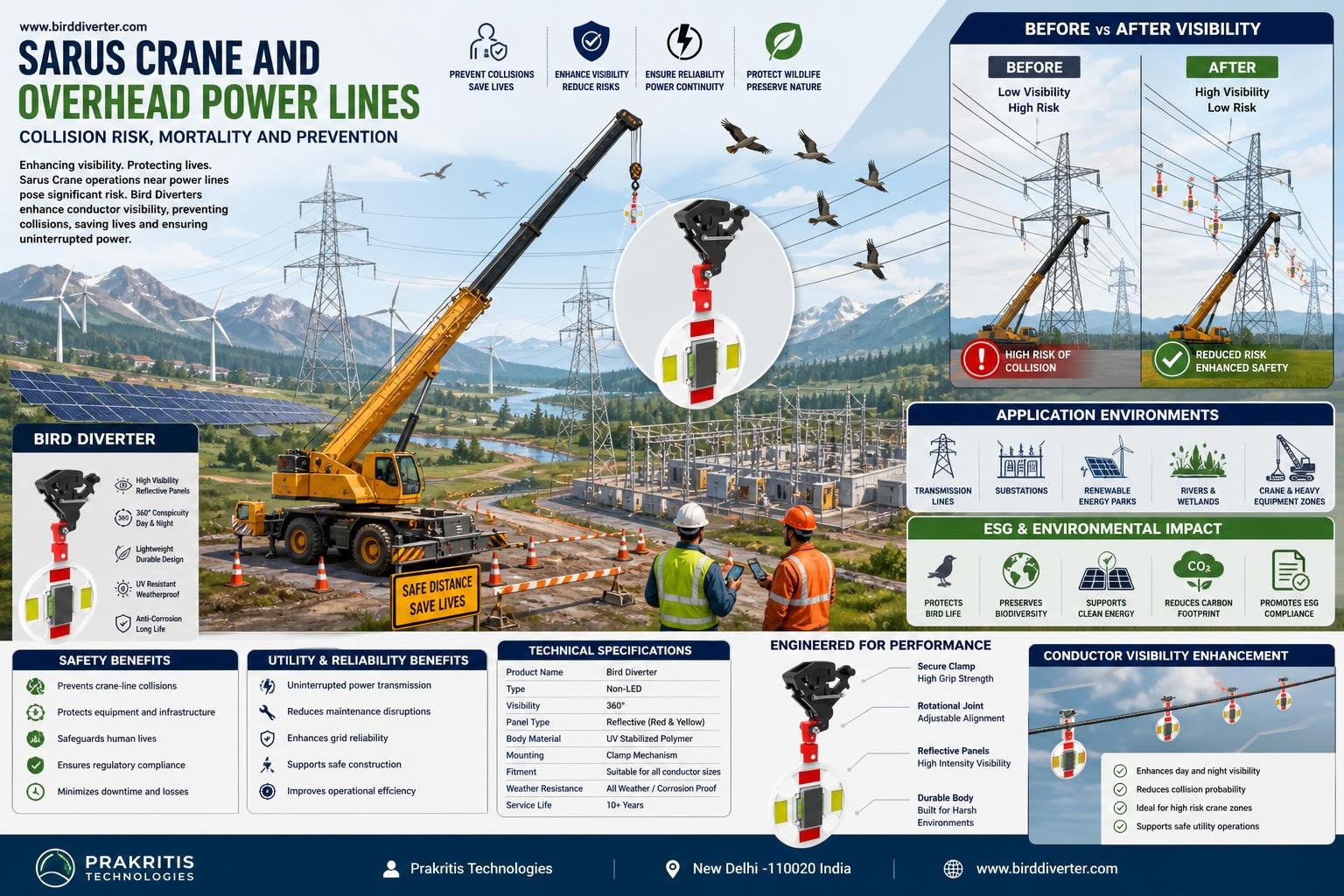 Sarus Crane and Overhead Power Lines — Collision Risk, Mortality and Prevention