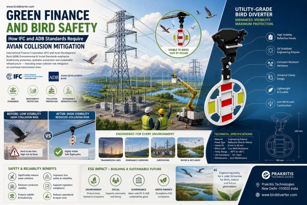 IFC performance standards bird collision power line with diverter application.