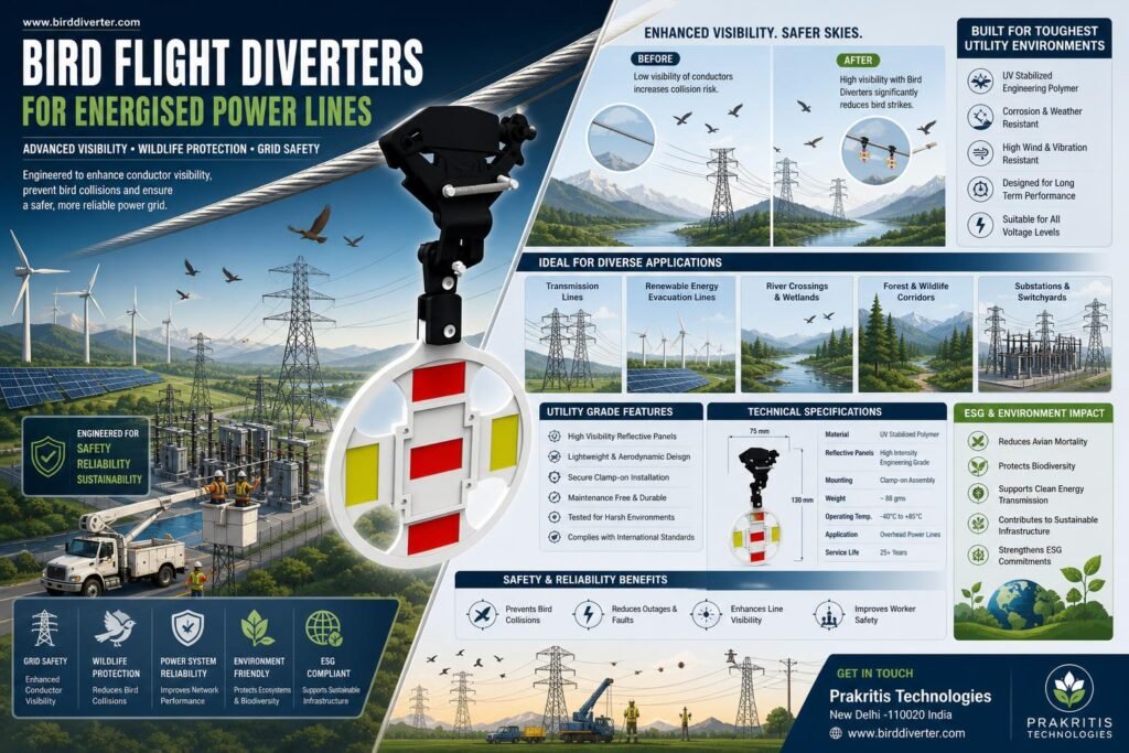 How to install bird flight diverter on power lines for enhanced avian protection.